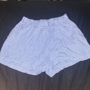 A pair of plaid shorts.